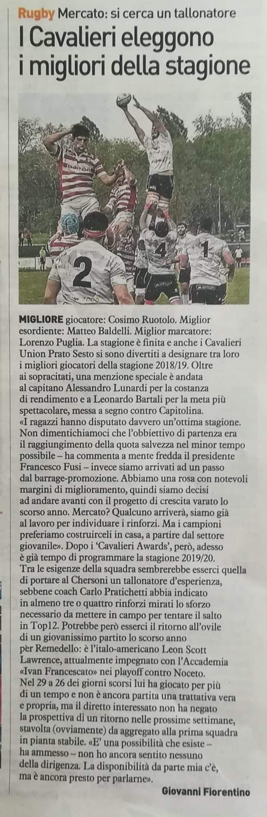 La Nazione 05.5.2019 Image