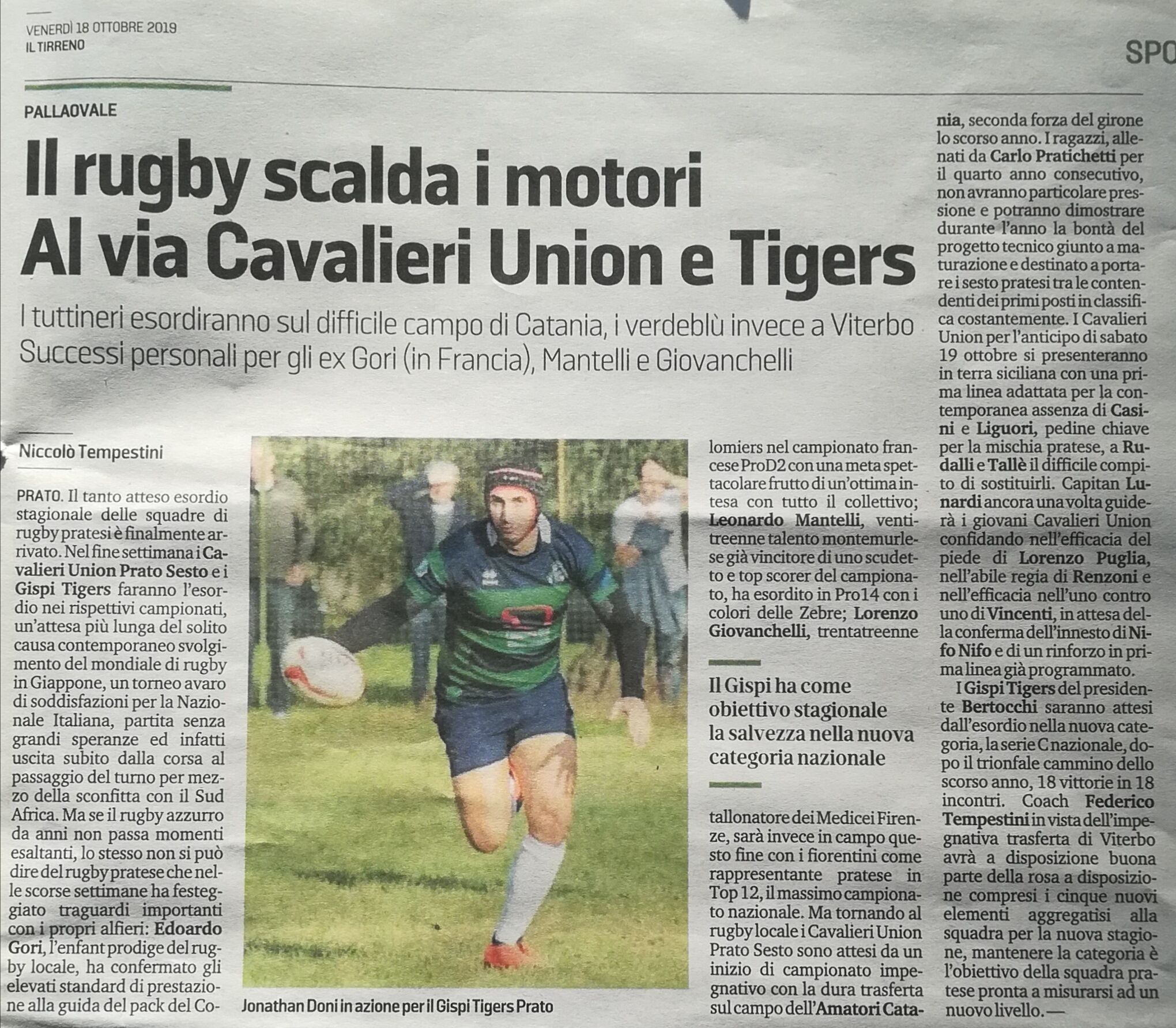 Il Tirreno 18.10.2019 Image