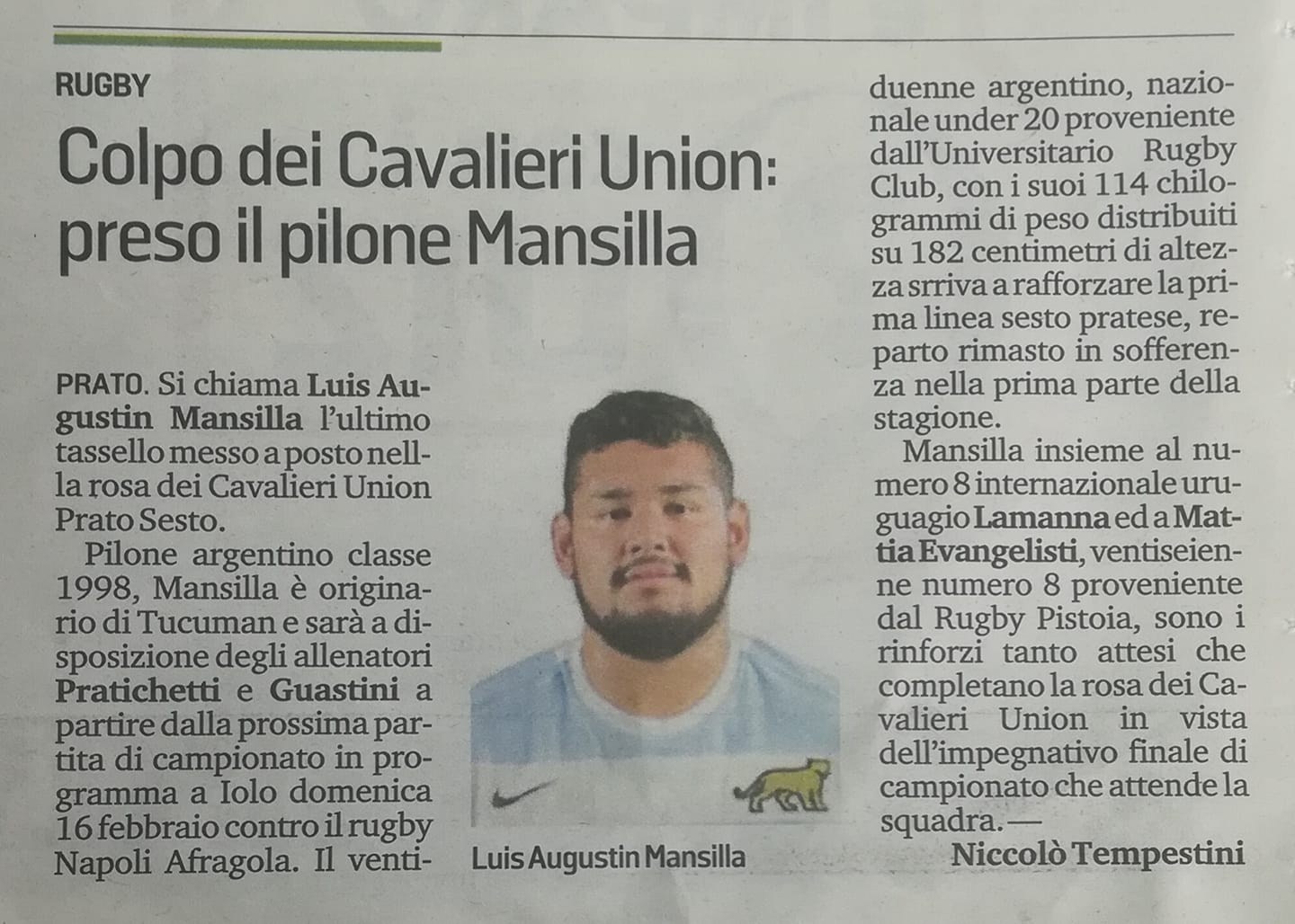 Il Tirreno 30.1.2020 Image