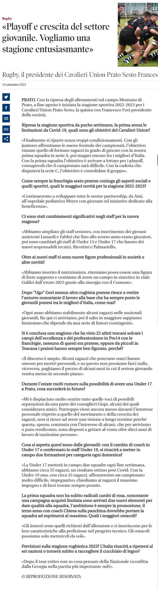 Il Tirreno 14.09.2022