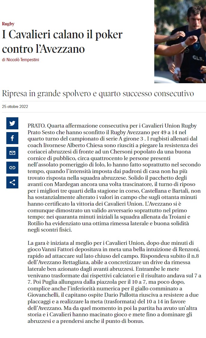 Il Tirreno 25.10.2022